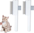 YBEATY self cleaning pet flea comb front view showcasing white fine tooth stainless steel pins.