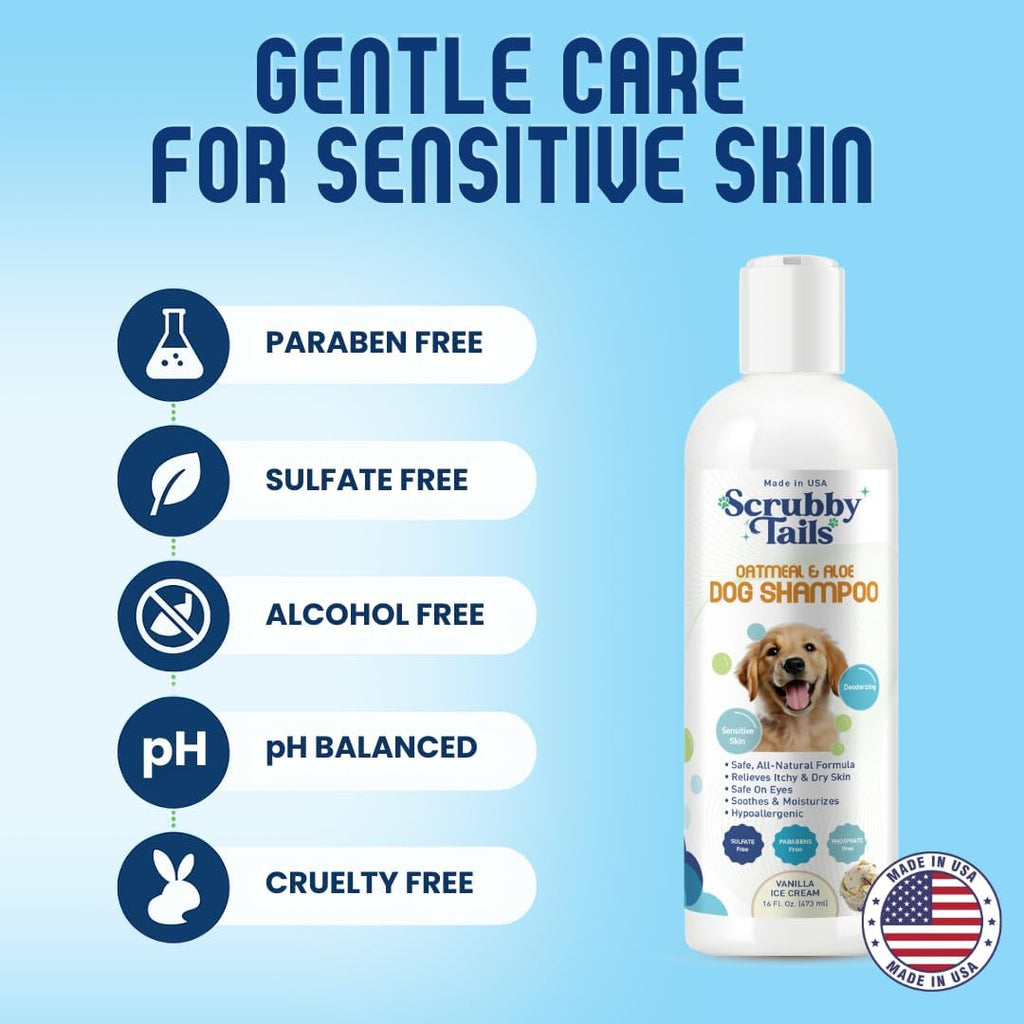 Scrubby Tails dog shampoo organic ingredients label