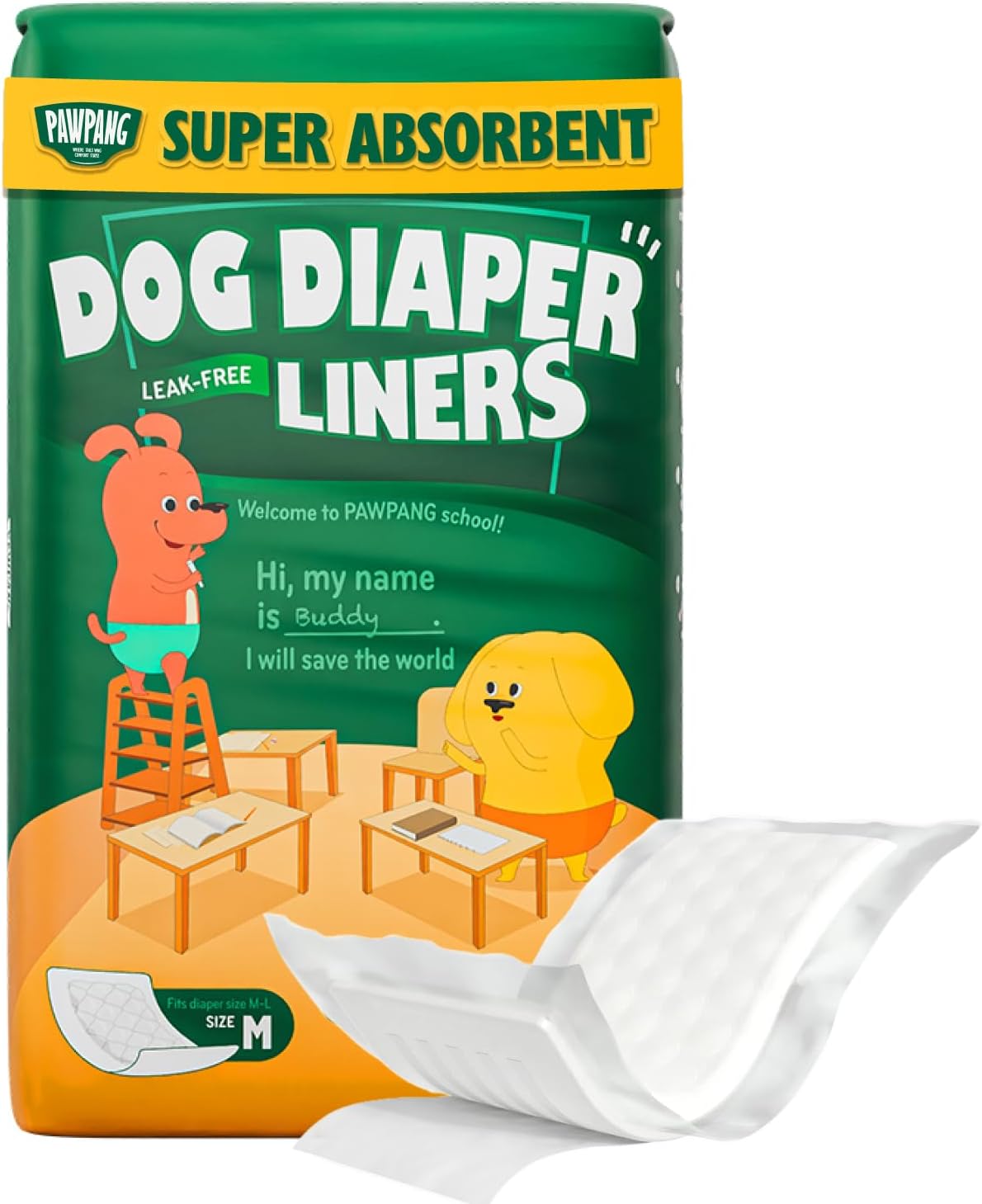 PAWPANG Disposable Dog Diaper Liners Booster Pads for Male & Female Dogs, 100ct, 5 Sizes Options, Doggie Diaper Inserts fit Most Types of Dog Diapers - Pet Belly Bands & Male Wraps (Small(100ct)) - Image 12