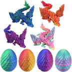 Shuwnd 4 Pack 3D Printed Dragon Egg Toy front view with dragons inside