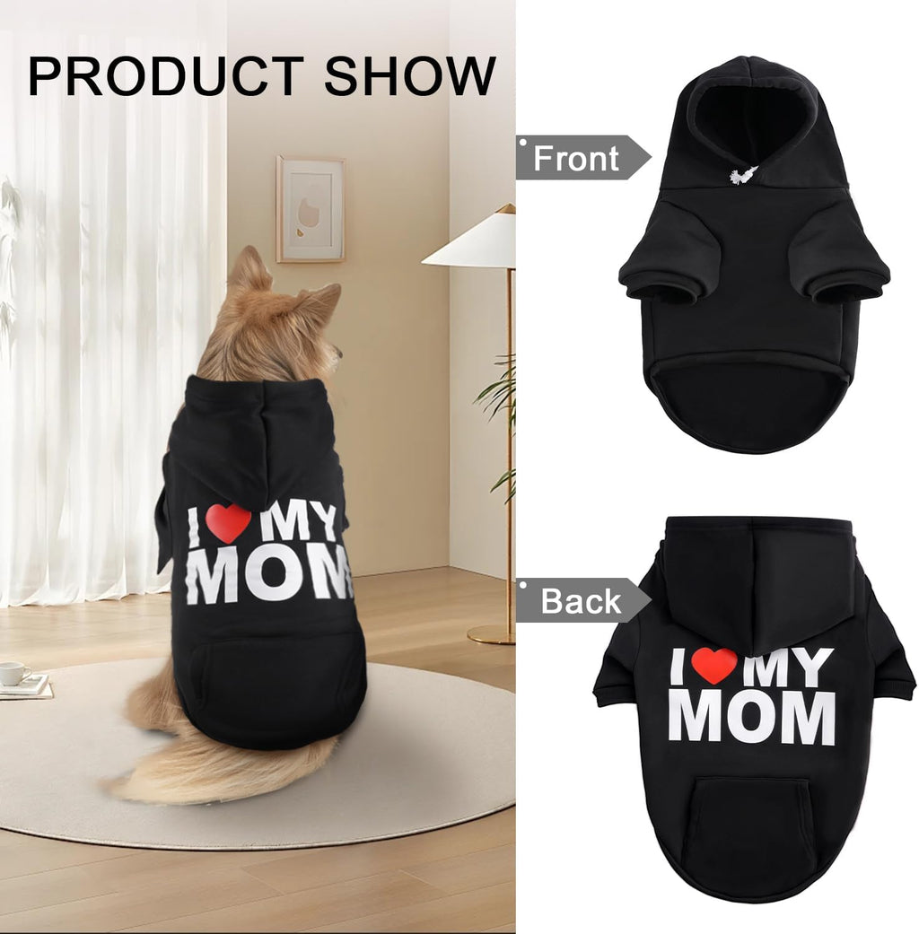 Warm winter pet sweatshirt with leash hole back pocket detail