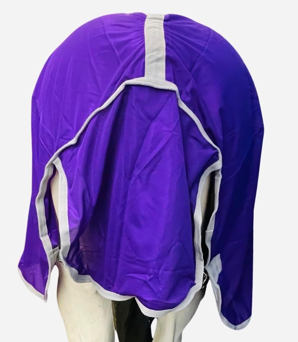 Tech Equestrian purple imported equine fly sheet with elastic leg straps