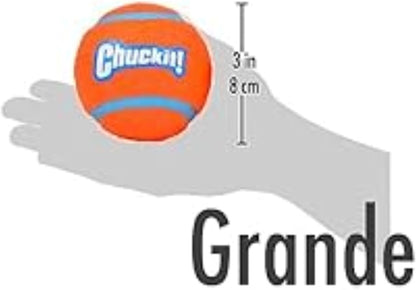 Chuckit! high-visibility orange and blue dog fetch ball