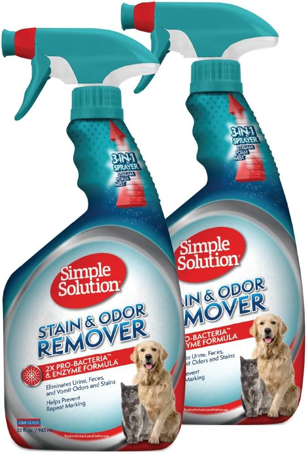 Simple Solution Stain & Odor Eliminator for Pets, Carpet Deodorizer, Enzyme Pet Odor Eliminator for Home, Stain Remover for Cat & Dog Pee, Urine Destroyer, Carpet Cleaner Spray, Gallon - Image 10
