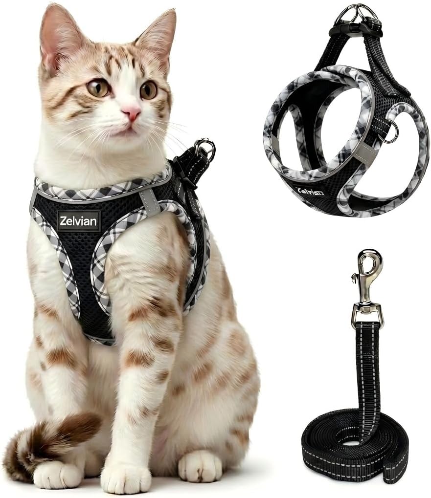 Escape Proof Cat Harness and Leash, Adjustable Vest, Beige, S | Soft Reflective Mesh with Dual D-Rings, Step-In Fit, Quick Buckle and 5 ft Leash for Outdoor Walks, Training and Vet Visits - Image 10