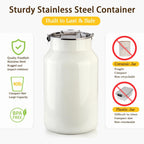Side profile of Aloxina stainless steel food container showing handles