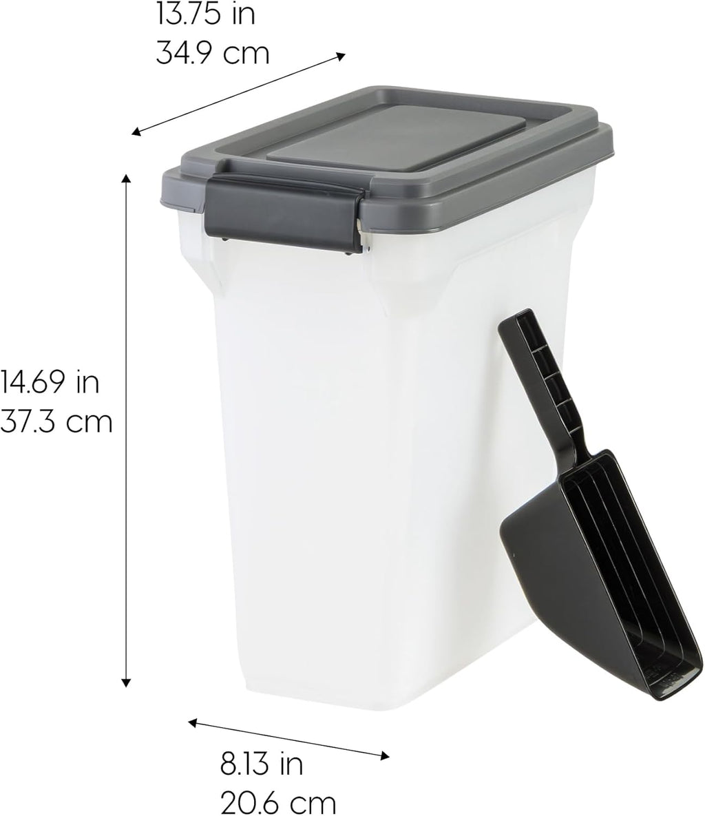 IRIS USA airtight pet food bin with snap-lock latches