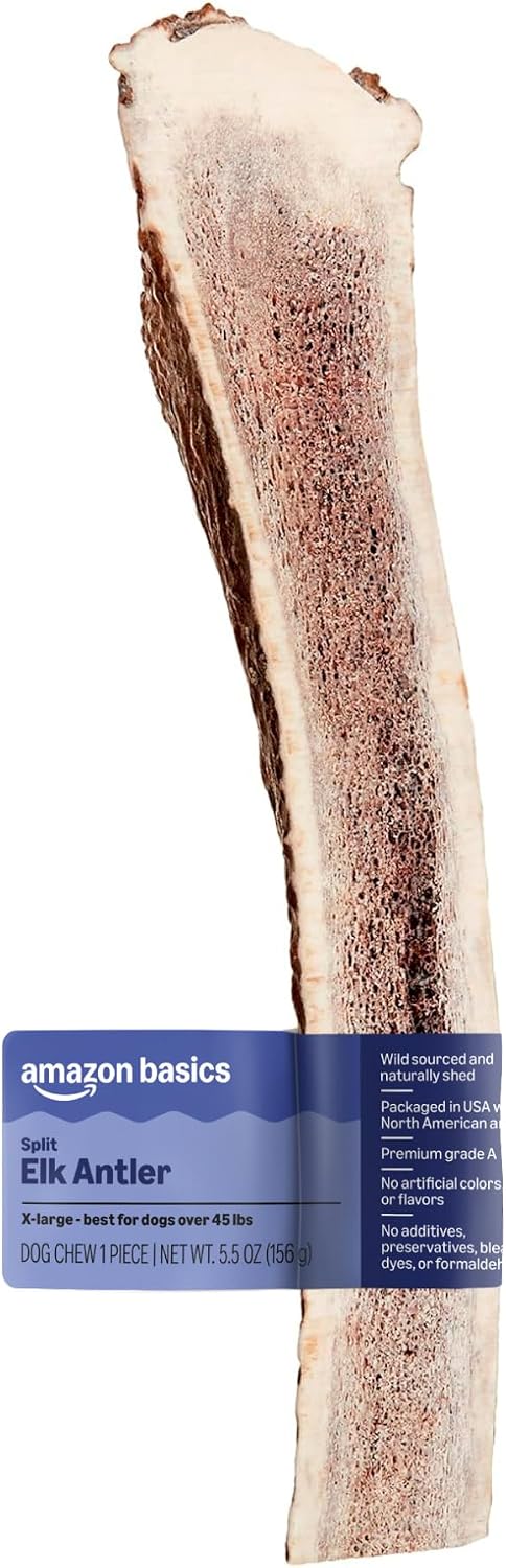 Amazon Basics Split Elk Antler, Naturally Shed, Long Lasting for Aggressive Chewers, Medium (Best for Dogs 15-30 lbs) (Previously Wag) - Image 12