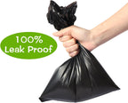 Leak-proof large doggy disposal bags showing thirteen by nine inches dimension details.