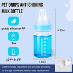 Sterilizing the BPA free plastic pet nursing bottles in warm water for hygiene