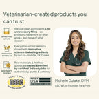 Fera Pets holistic mushroom powder blend showing ingredient facts and usage guidelines