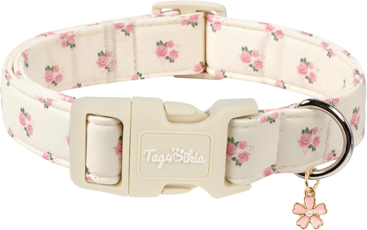 Dog Collars for Small Dogs, Dog Collar with Tulip Patterns, Summer Floral Dog Collar Tulip with Metal Buckle, Durable Cute Adjustable Collars Flower Gift for Puppy Small Medium Dogs-S - Image 9