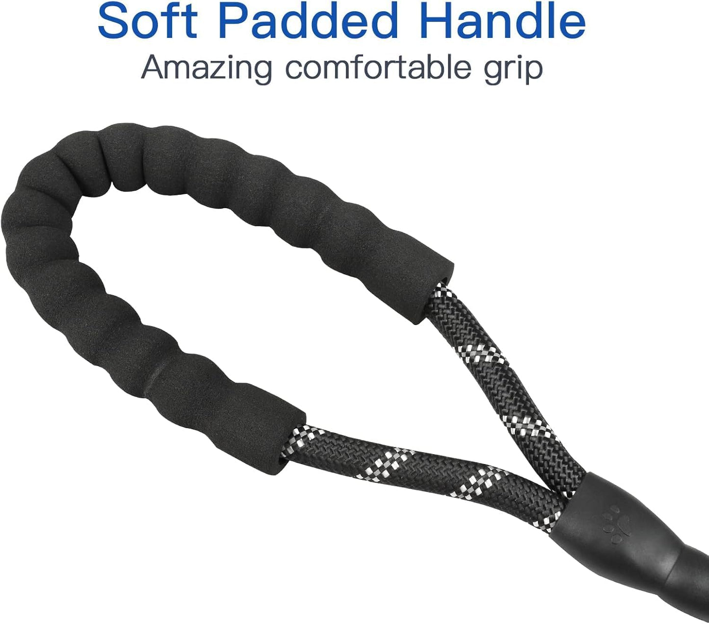 Shock absorbing bungee extension closeup on heavy duty dog walking rope