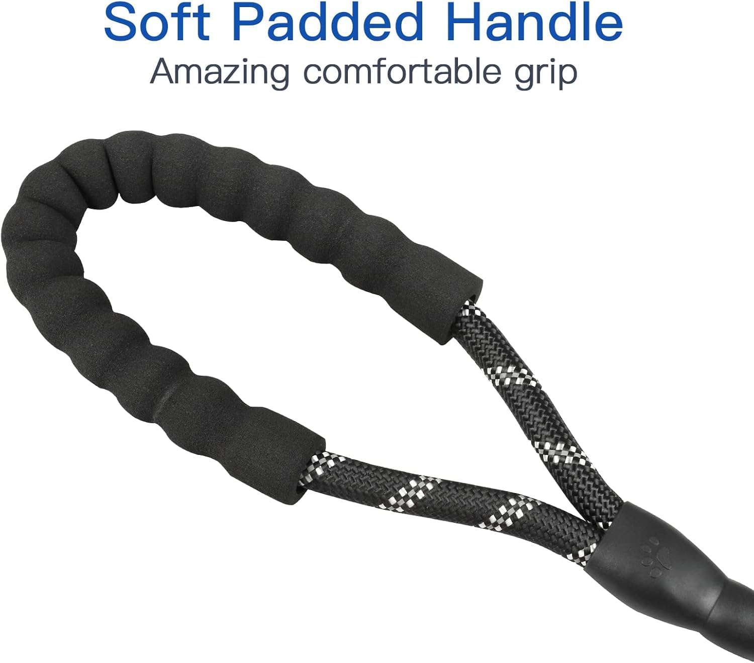 Shock absorbing bungee extension closeup on heavy duty dog walking rope