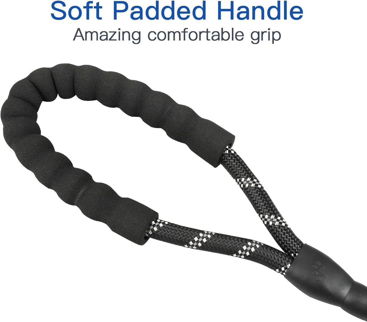Shock absorbing bungee extension closeup on heavy duty dog walking rope