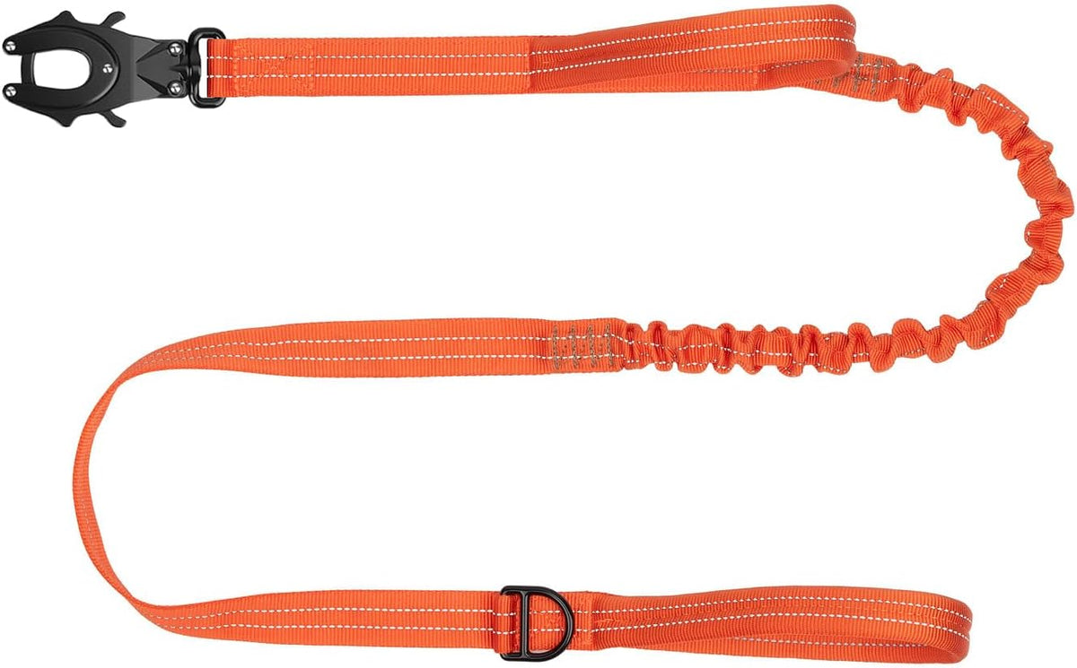 ICEFANG Tactical Dog Leash,K9 Training Walking Bungee Lead with 2 Control Handle,Heavy Duty Quick Release Metal Clasp,Hands Free D-Ring for Medium Large Dogs (4ft,Reflective Brown) - Image 11