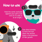 Groomi multi animal grooming tool being used gently on a dog coat
