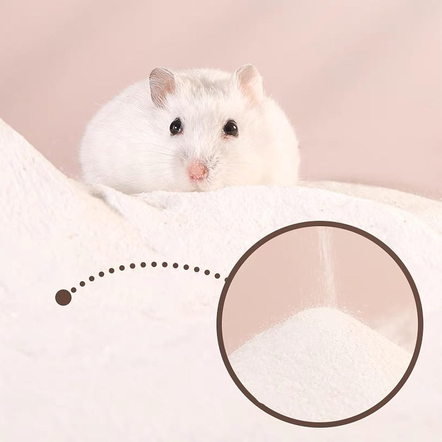 DR.DUDU Hamster Bath Sand, 2.8lb Dust Free Desert Sand or Potty Litter Sand for Hamster Chinchillas Gerbil Syrian Mice Small Animals (White) - Image 3