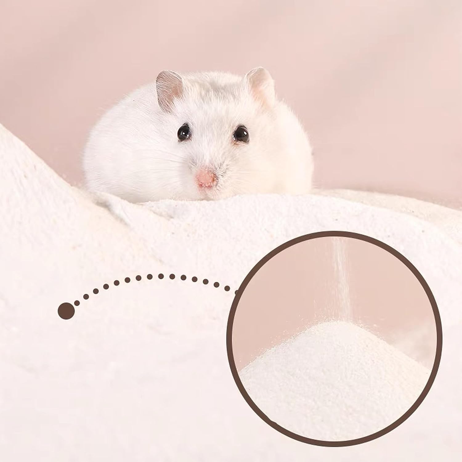 DR.DUDU Hamster Bath Sand, 2.8lb Dust Free Desert Sand or Potty Litter Sand for Hamster Chinchillas Gerbil Syrian Mice Small Animals (White) - Image 3