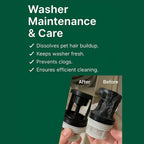 Seedshub pet hair dissolver showing 96.7 percent efficiency label