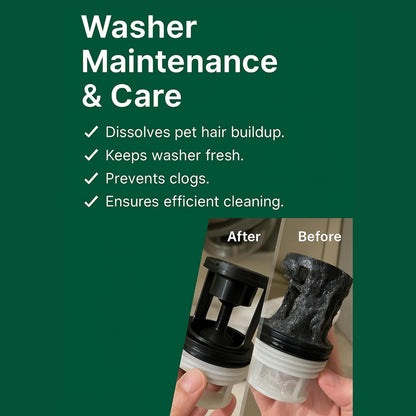 Seedshub pet hair dissolver showing 96.7 percent efficiency label
