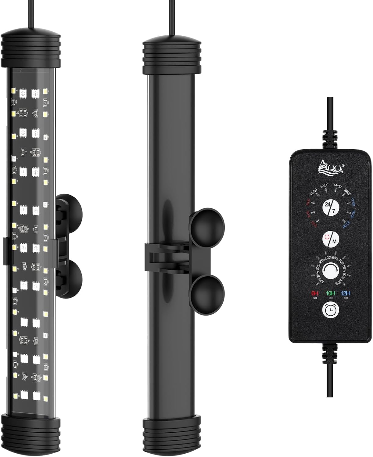 AQQA Submersible LED Aquarium Light, 24/7 Mode Full Spectrum Fish Tank Light, 4 Rows Beads with 9 Colors Choice, IP68 Waterproof Aquarium Plant Light, Adjustable Brightness Timer, 7 Adjustable Angle - Image 9