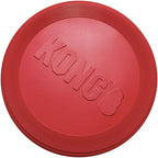 Close up of Kong logo on large red rubber flyer