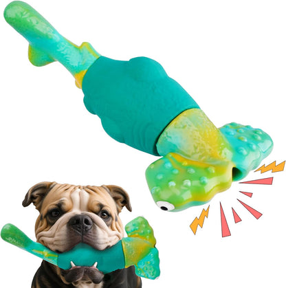 Bikiisen hammerhead shark dog toy green front view