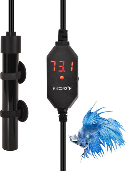 Yofoths Alumina Ceramic Mini Aquarium Heater front view with controller