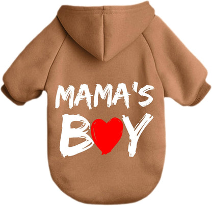 Cat Hoodies for Cats Pet Puppy Clothes Dog Hoodie Mama'Boy Printed Hooded Sweatshirt for Small Medium Size Dogs(Wine Red,S) - Image 9