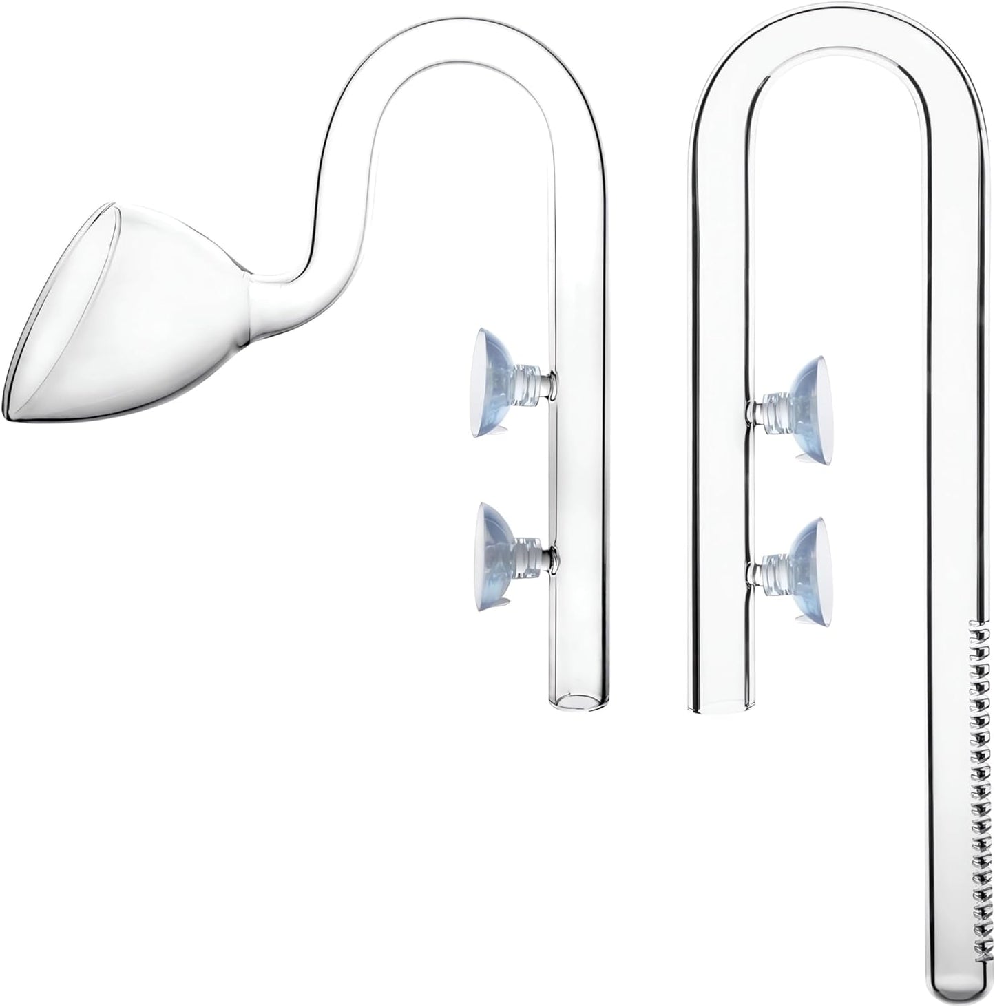 JARDLI glass lily pipe inflow outflow set front view showcasing clear borosilicate glass texture