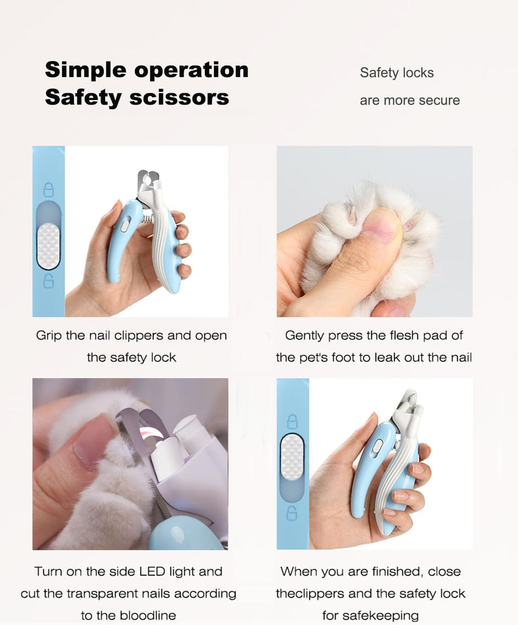 Ergonomic non-slip handle design of Ginalaia clipper
