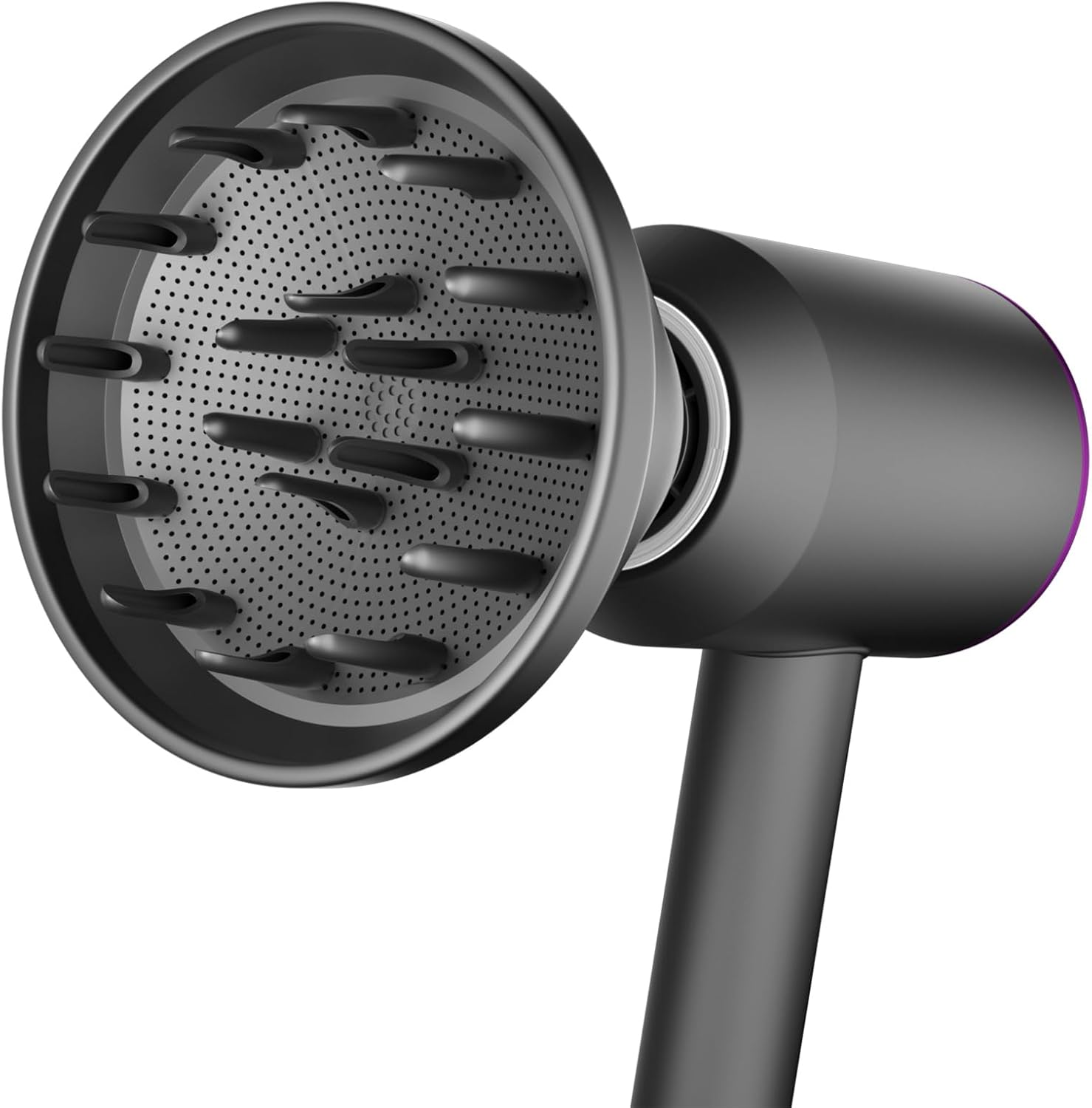 LhhTing magnetic hair diffuser attachment front view showcasing long prongs