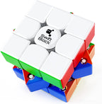 Swift Block 355S Magnetic 3x3 Speed Cube front view showcasing stickerless frosted color puzzle pieces.