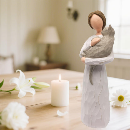 FRUMOASA loss of cat sympathy gift six inch resin statue with condolence card