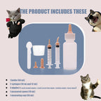 LIAOKAITOU pet nursing bottle kit with food-grade silicone tips for hand-rearing orphaned kittens