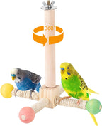 Small animal playground featuring wooden springboard and rattan ball