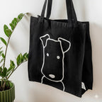 Foldable Park Life Designs black cotton tote bag