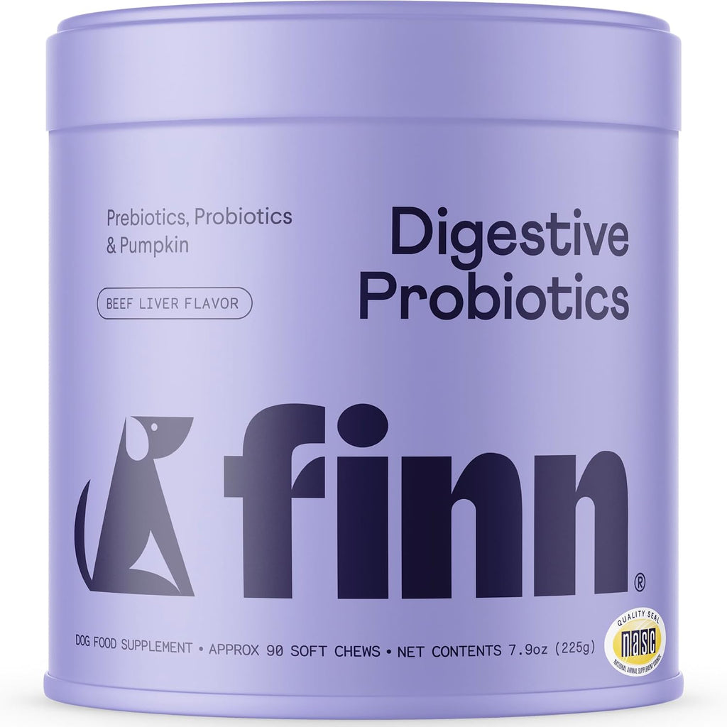 Finn digestive probiotics for dogs premium imported gut supplement front view