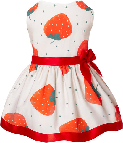 Laifug Dog Dress Puppy Print Princess Dog Dress Cute Party Wear (Pink, M) - Image 9