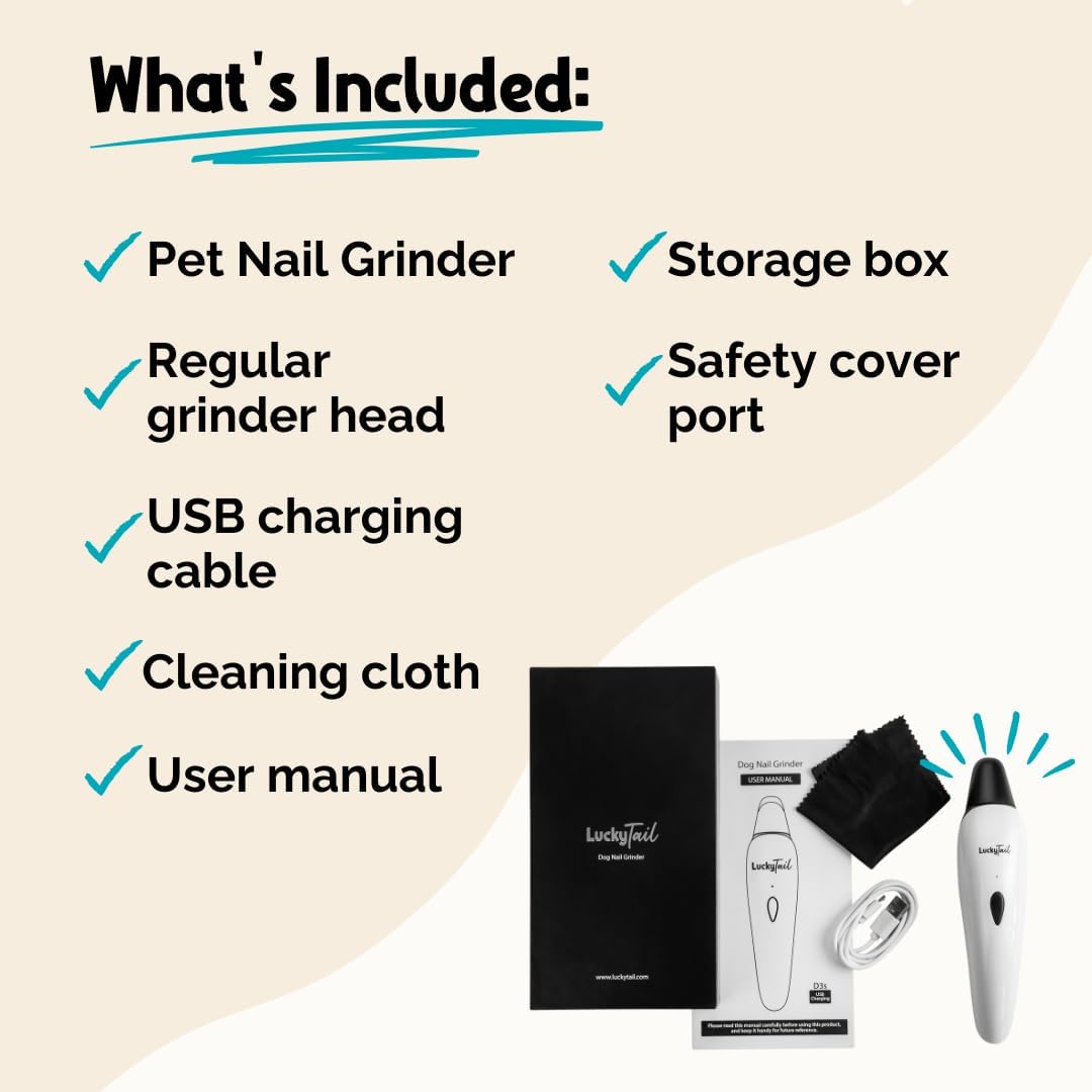 LuckyTail nail grinder package contents
