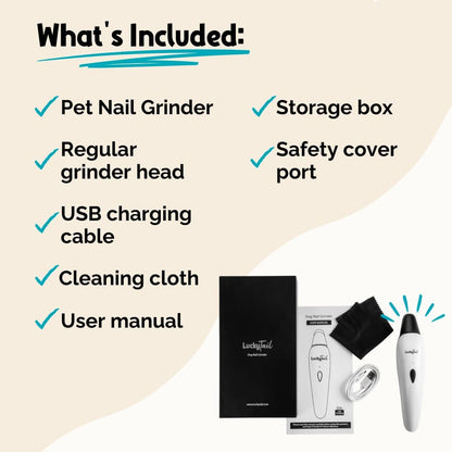 LuckyTail nail grinder package contents