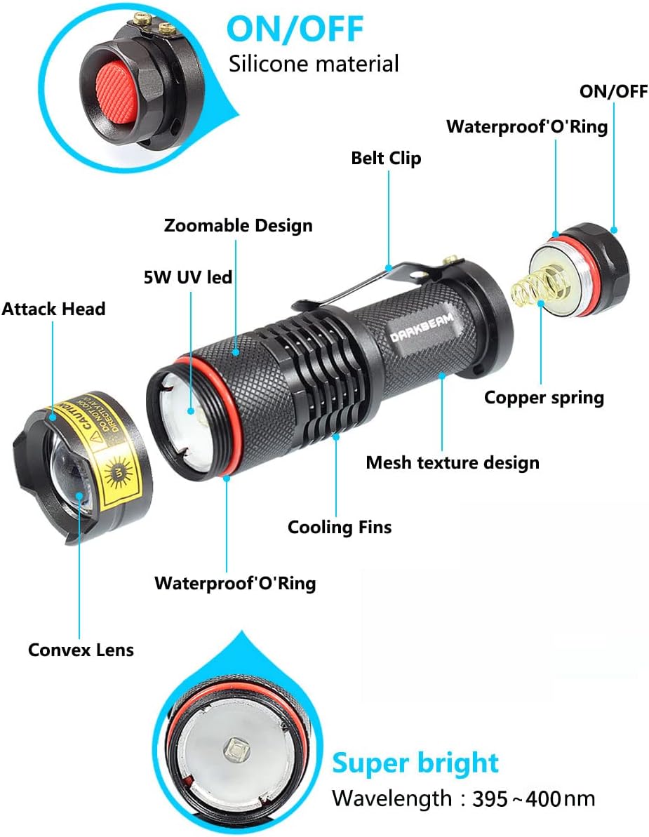 Darkbeam water resistant aluminum flashlight showing battery compartment
