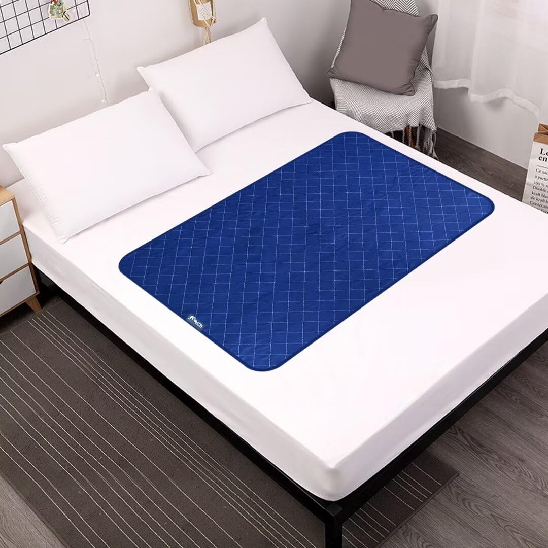 Moonsea navy waterproof mattress pad front view