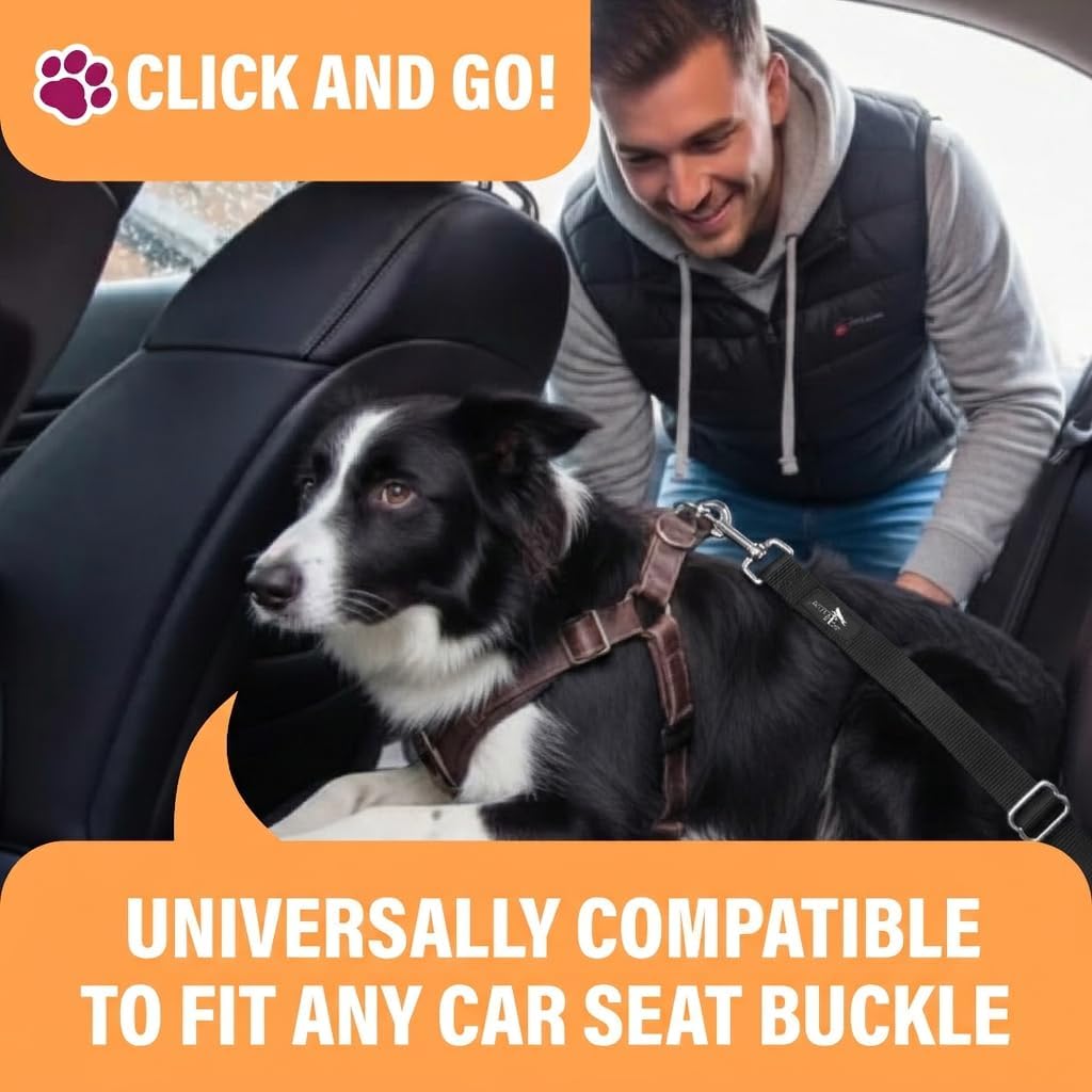 Close up of the universal buckle on the Active Pets seat belt