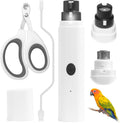 NASIDE LED pet bird nail grinder white front view for budgerigars grooming