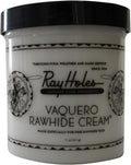 Ray Holes Leather Care Products Vaquero Rawhide Cream eleven ounce container front view authentic premium leather conditioner.