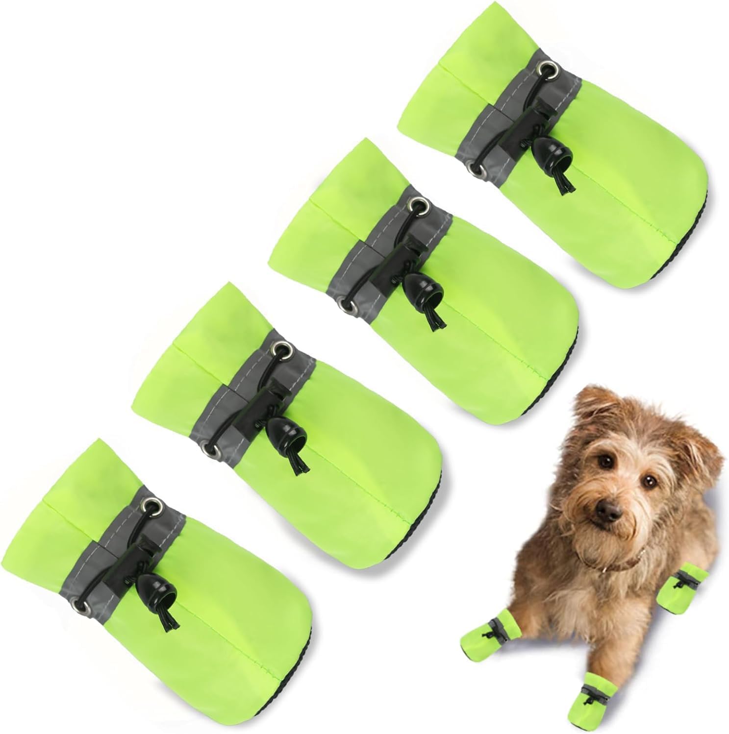 Dog Shoes for Hot Pavement, Summer Dog Boots & Paw Protector, Anti-Slip Sole Dog Booties with Reflective Straps Dog for Small Medium Dogs 4PCS (A-Pink, Size 3: 1.37"(Width)) - Image 11