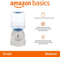 Grey automatic self dispensing gravity pet waterer with clear one gallon bottle