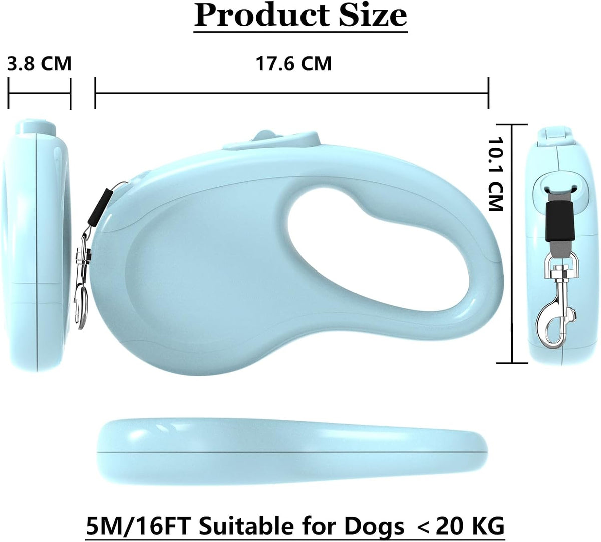 Lusosh dog leash one-hand brake system close up